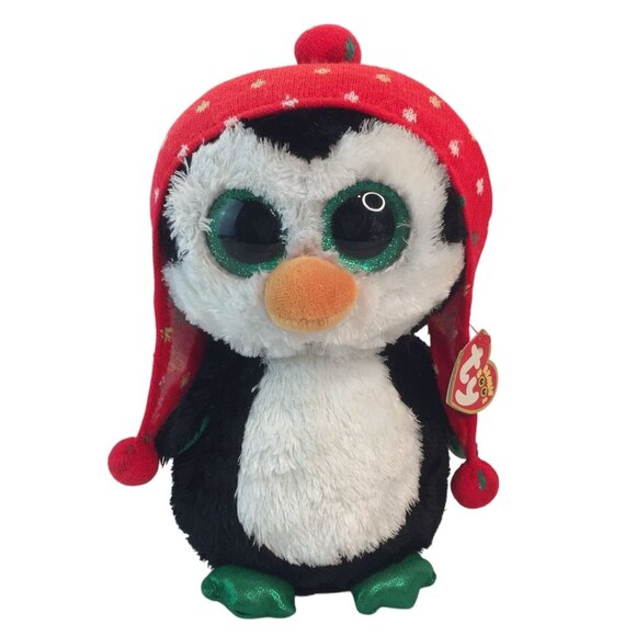 Ty Other - Ty Beanie Boos Freeze Penguin Plush 9" Christmas Knit Hat Stuffed Animal w/Tag